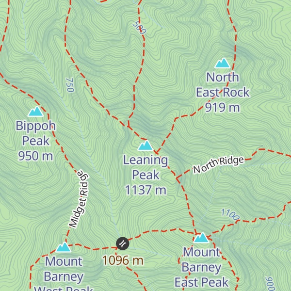 Map of Leaning Peak