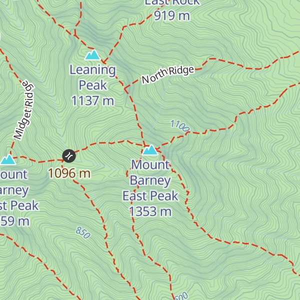 Map of Mount Barney East Peak