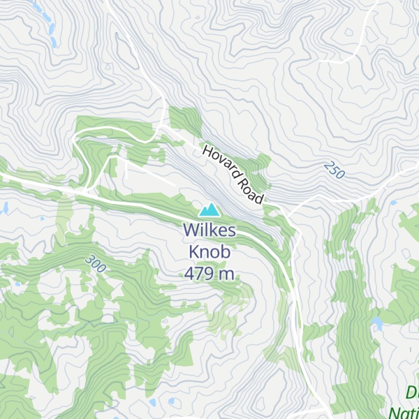 Map of Wilkes Knob