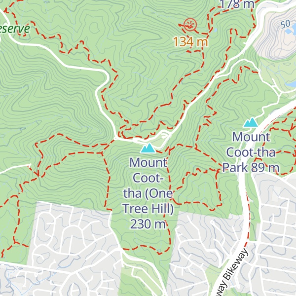 Map of Mount Coot-tha (One Tree Hill)