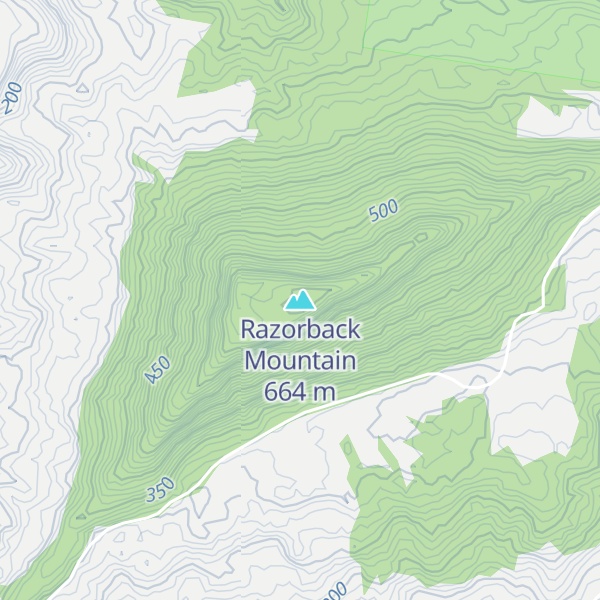 Map of Razorback Mountain