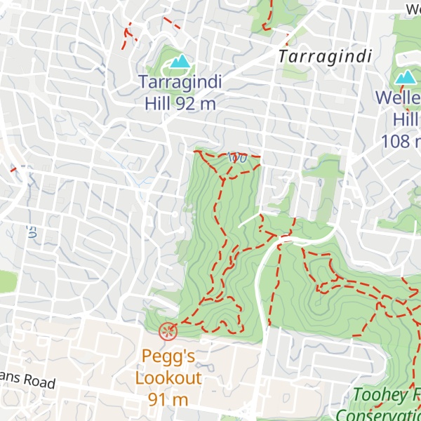 Map of Toohey Mountain
