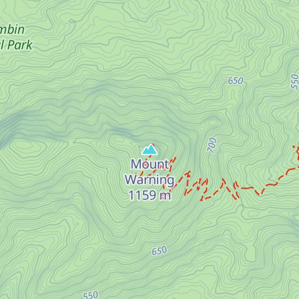 Map of Mount Warning