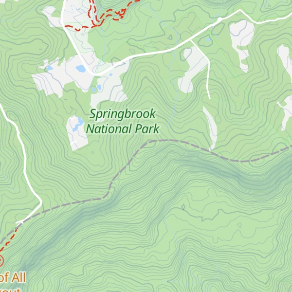 Map of Springbrook Mtn