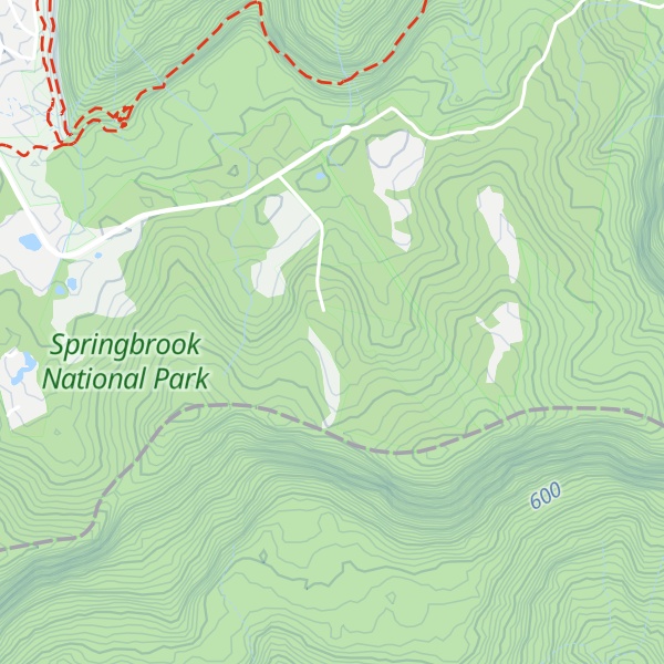 Map of Springbrook Mountain