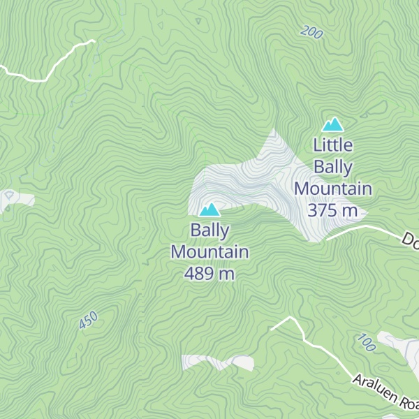 Map of Bally Mountain