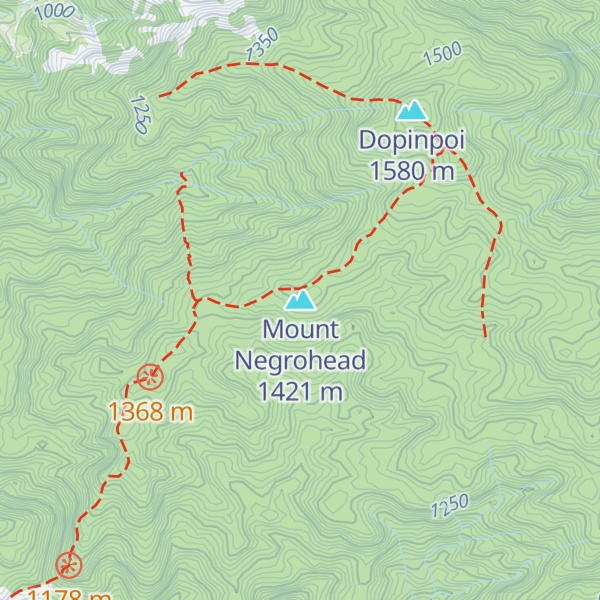 Map of Mount Negrohead
