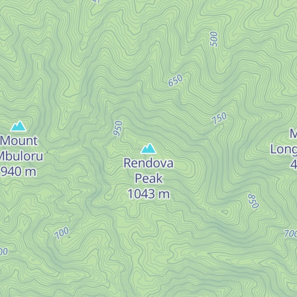 Map of Rendova Peak