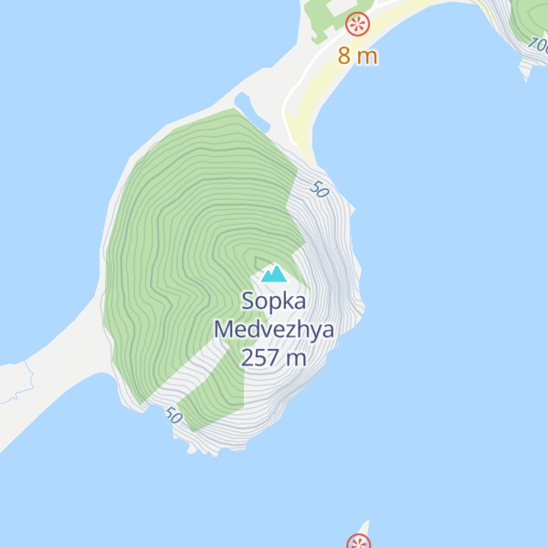Map of Sopka Medvezhya