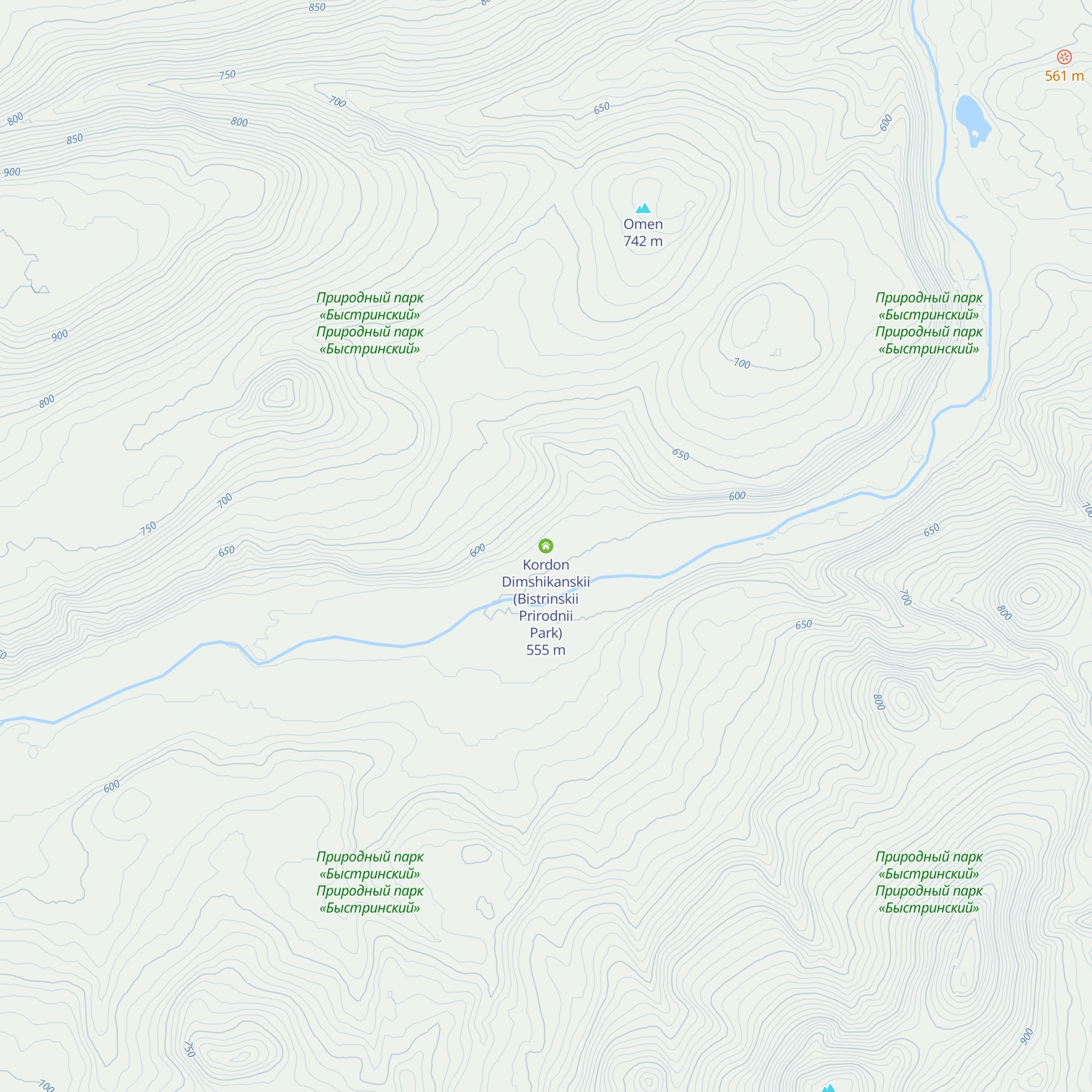 Kordon Dimshikanskii (Bistrinskii Prirodnii Park) map