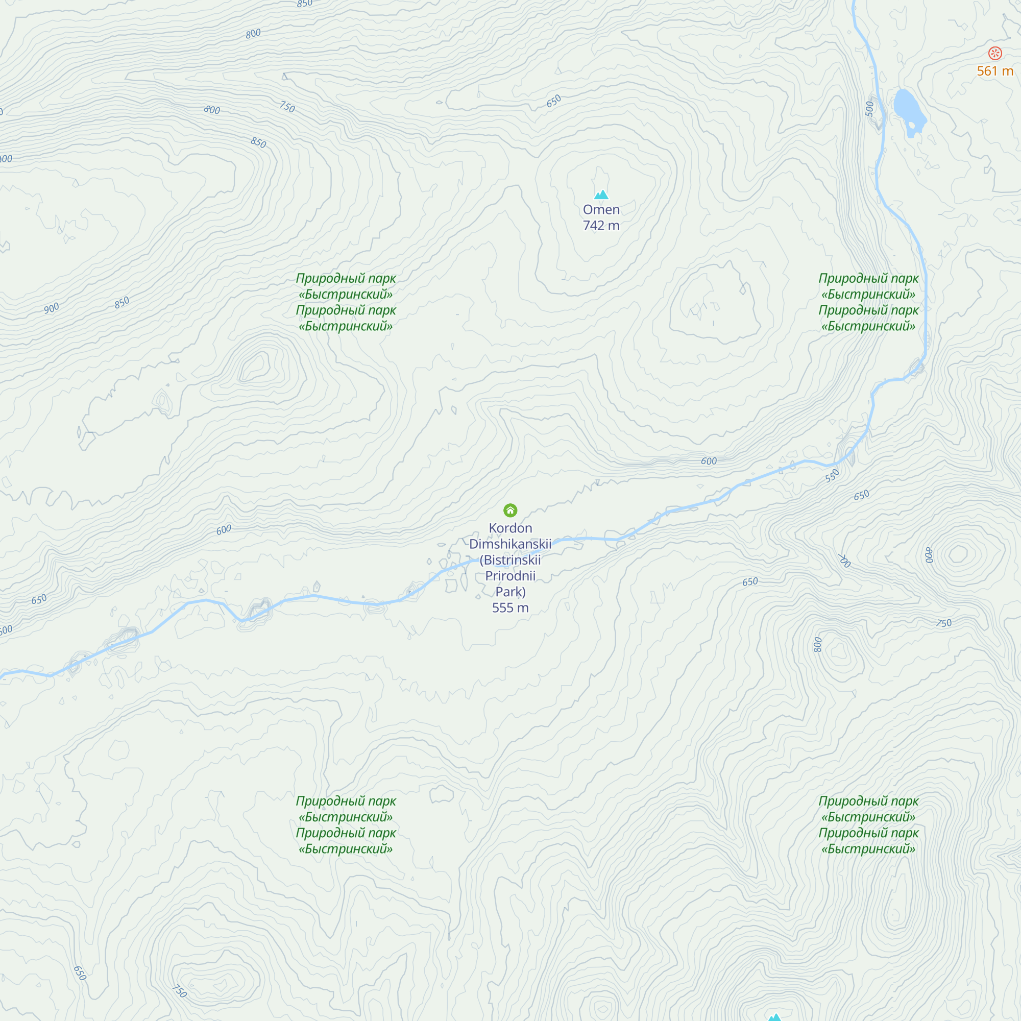 Kordon Dimshikanskii (Bistrinskii Prirodnii Park) map