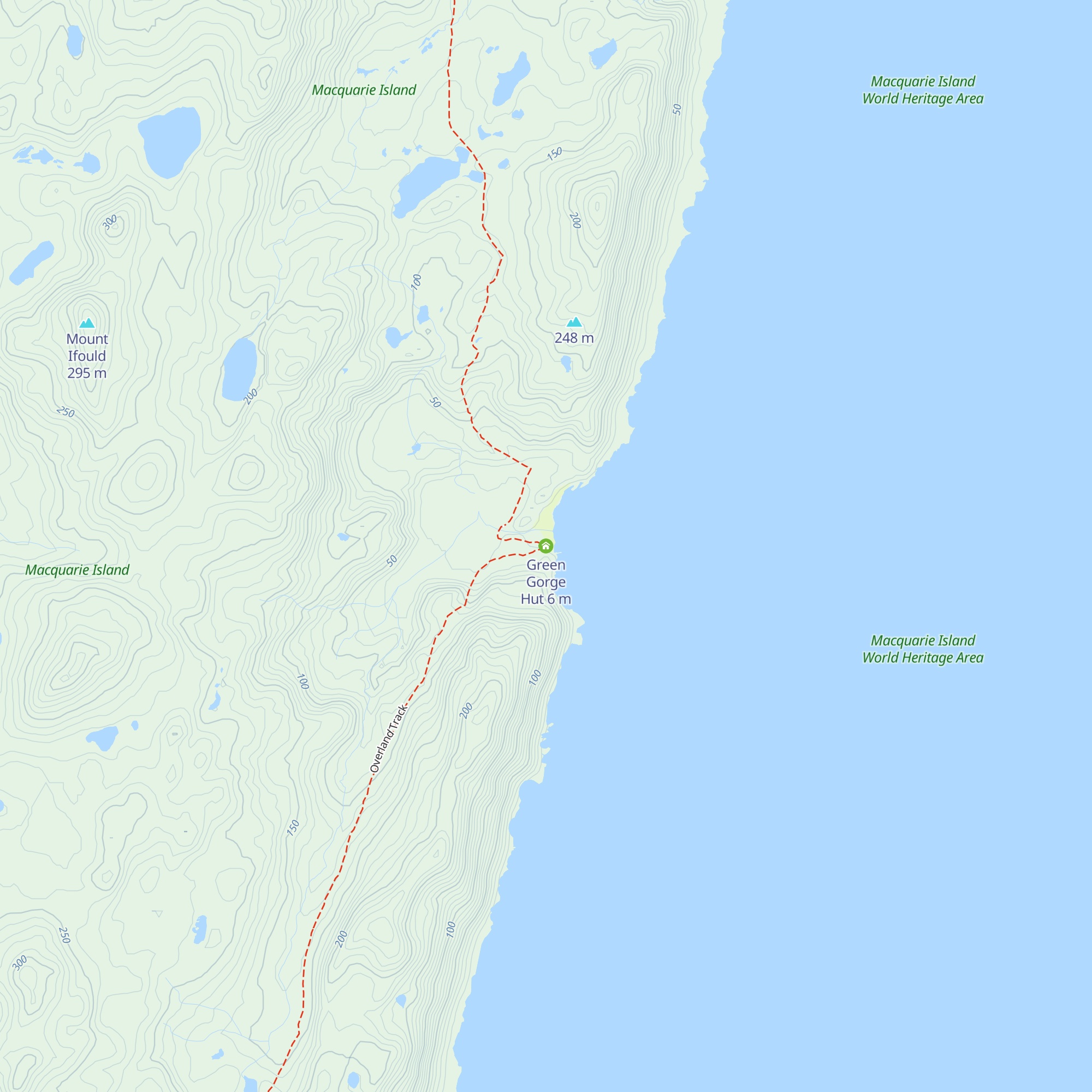 Green Gorge Hut map