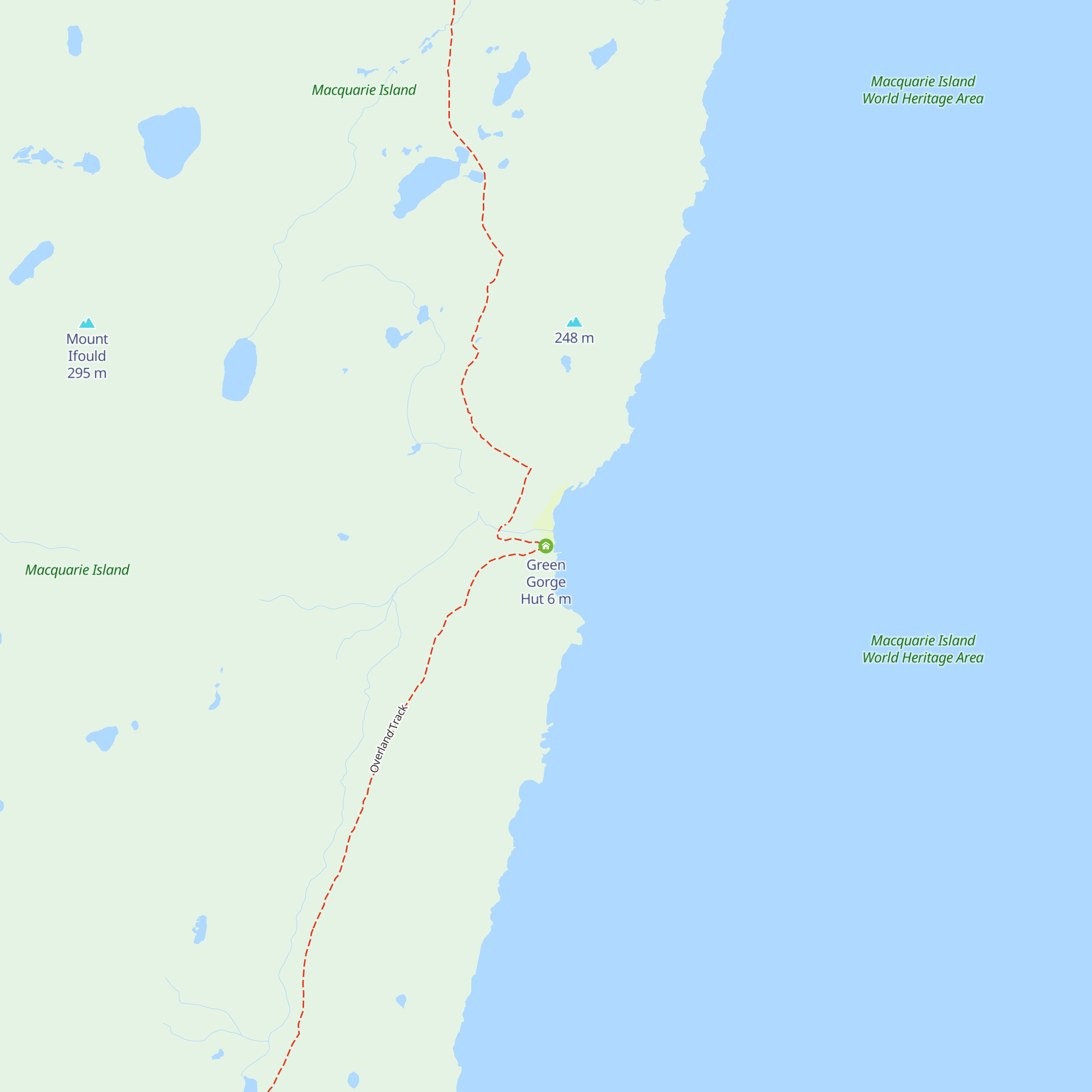 Green Gorge Hut map