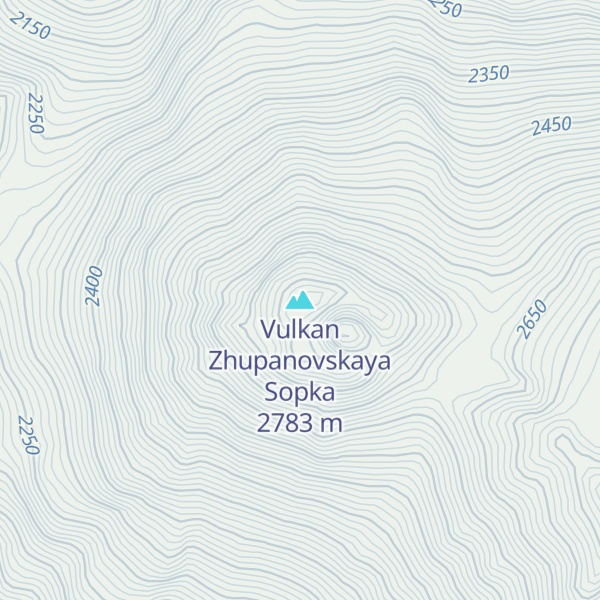 Map of Vulkan Zhupanovskaya Sopka