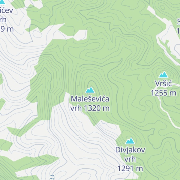 Map of Maleševića vrh