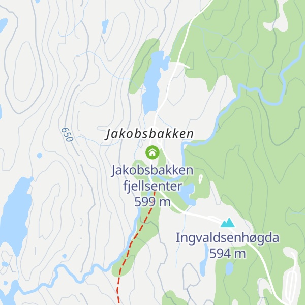 Map of Jakobsbakken fjellsenter
