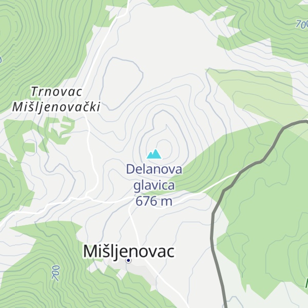 Map of Delanova glavica