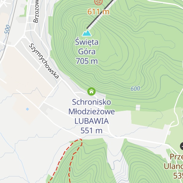 Map of Schronisko Młodzieżowe LUBAWIA