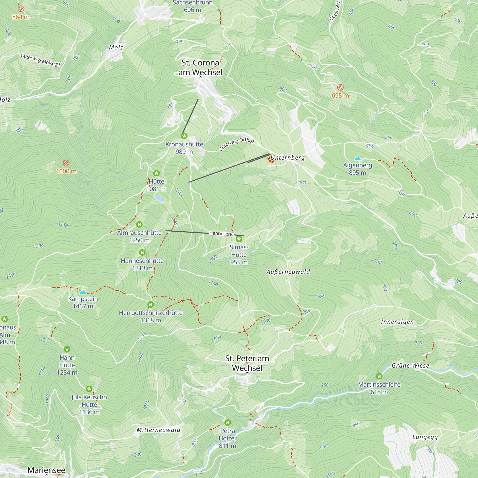 Simas-Hütte map