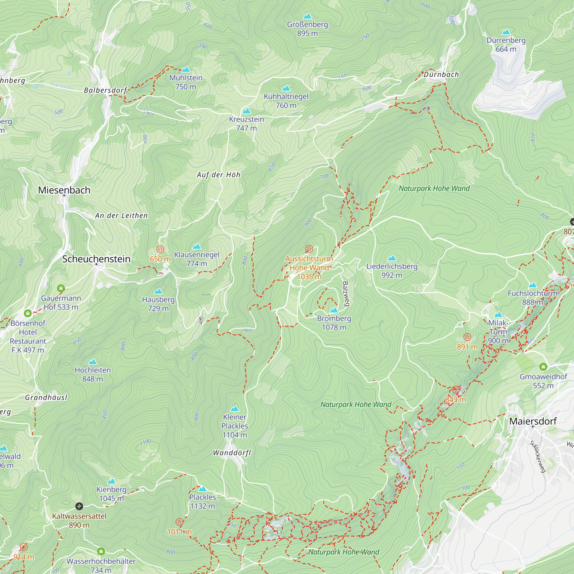 Bergsteigerhütte Hohe Wand map
