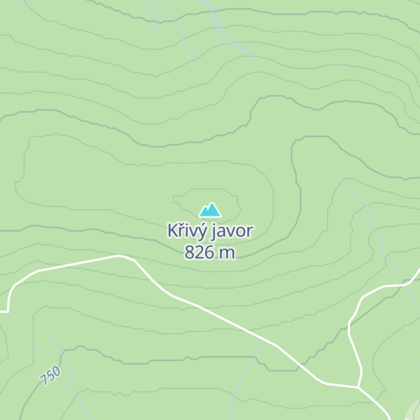 Map of Křivý javor