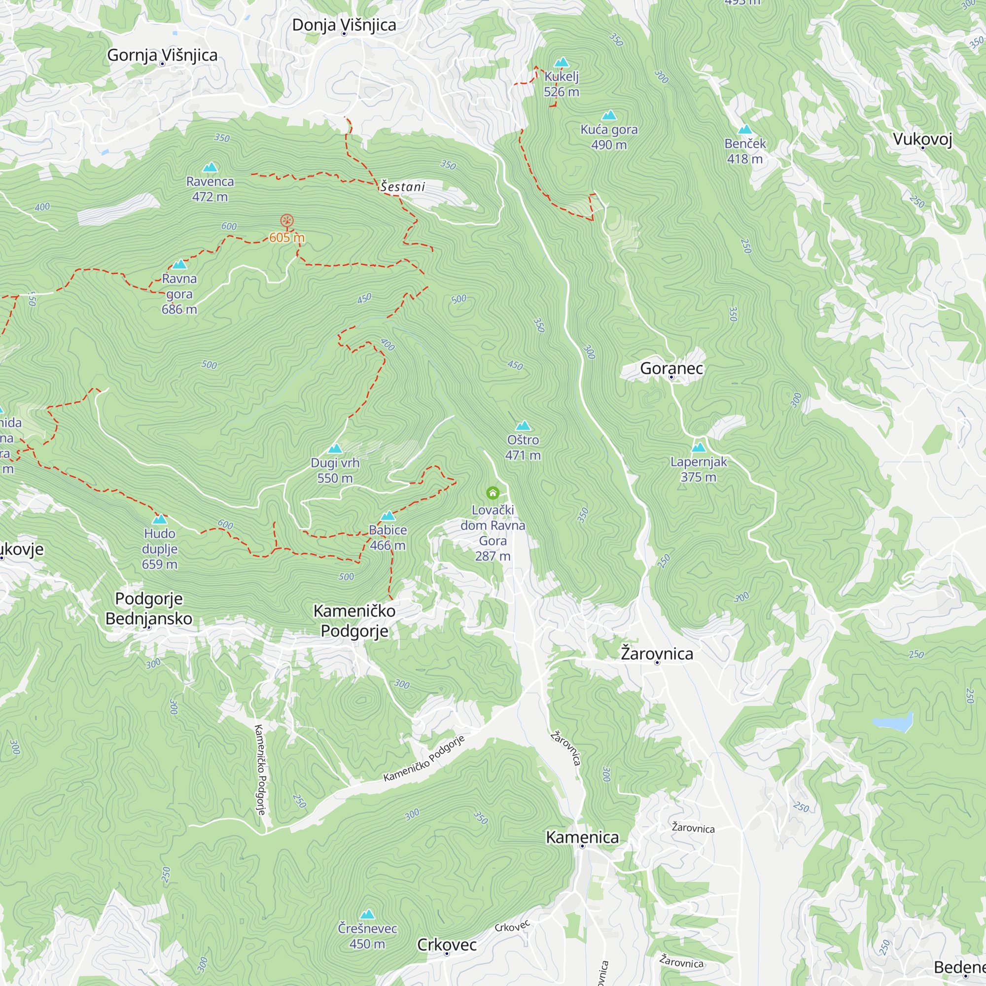 Lovački dom Ravna Gora map