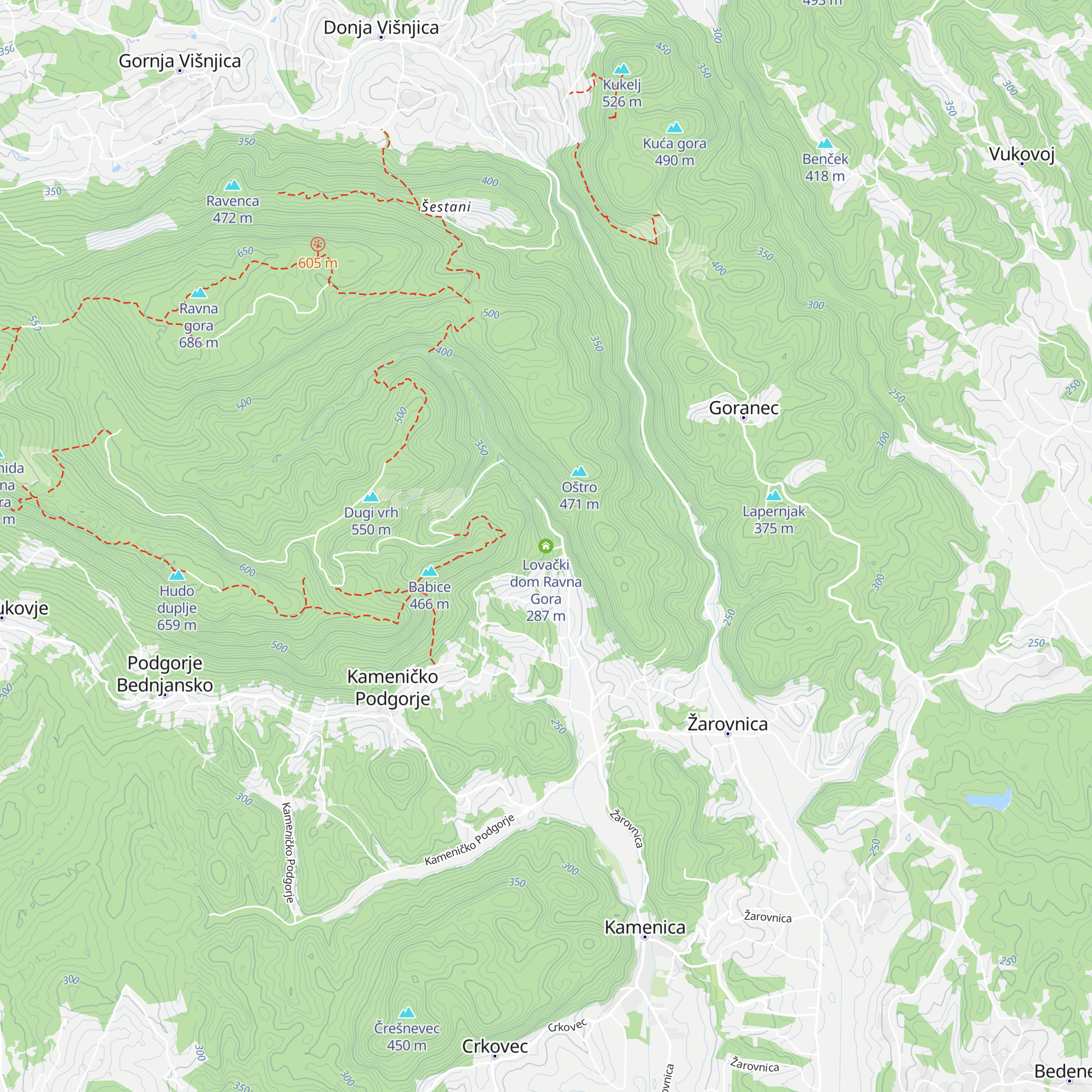 Lovački dom Ravna Gora map
