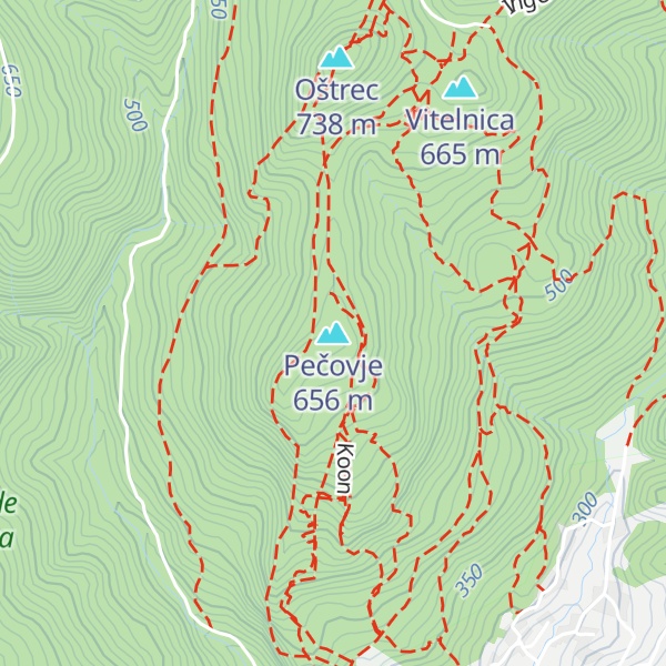 Map of Pečovje