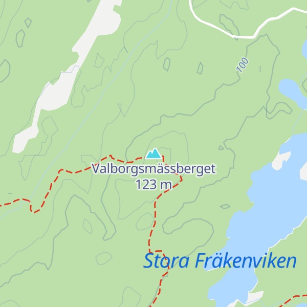 Map of Valborgsmässberget