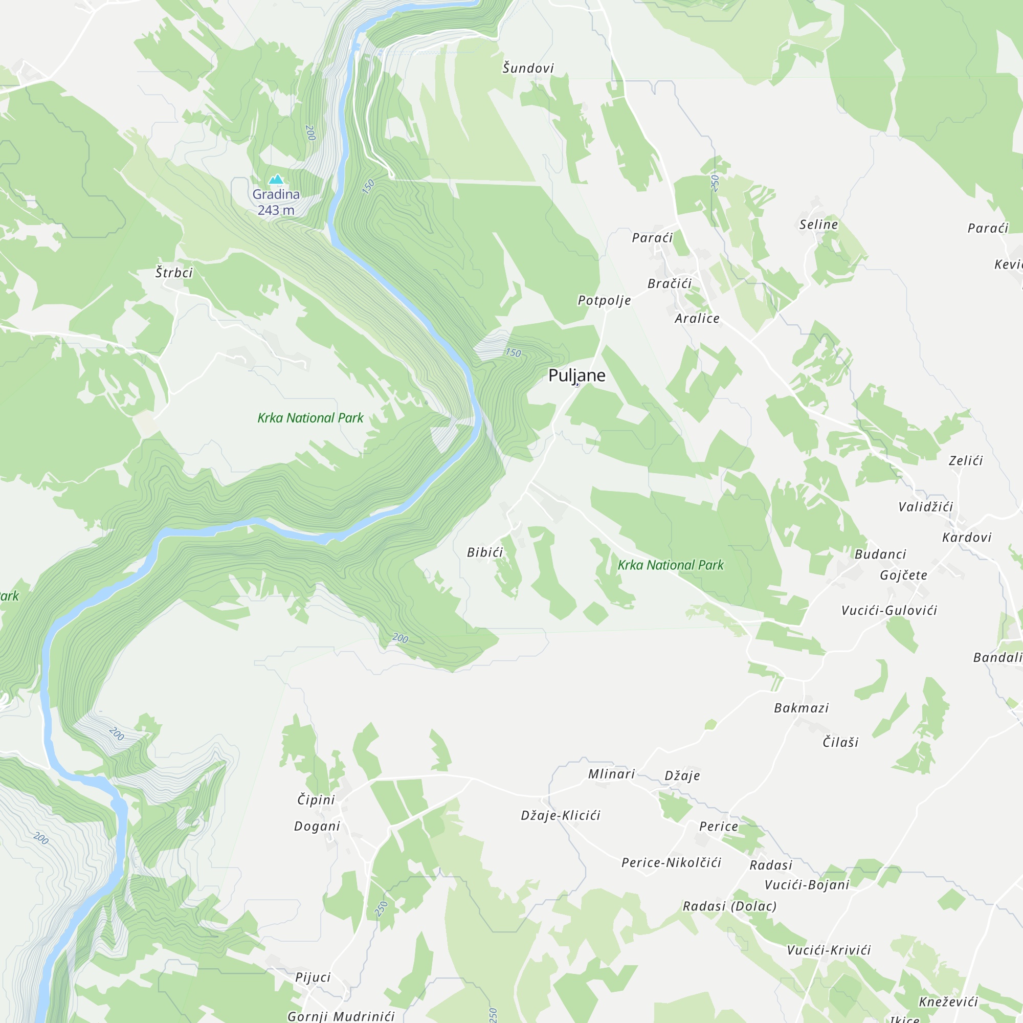 Ana NP Krka map
