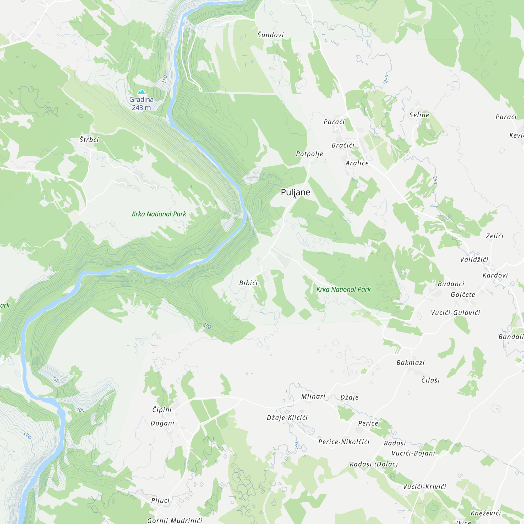 Ana NP Krka map