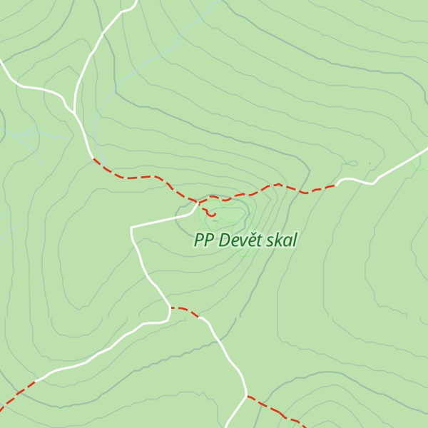 Map of Devět skal
