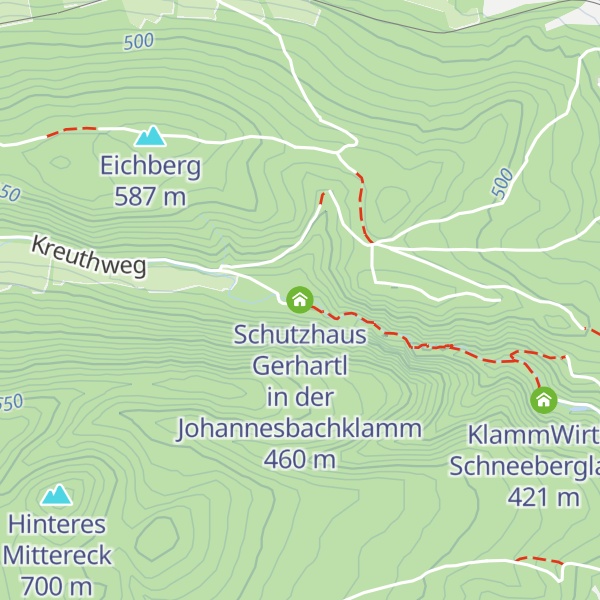 Map of Schutzhaus Gerhartl in der Johannesbachklamm