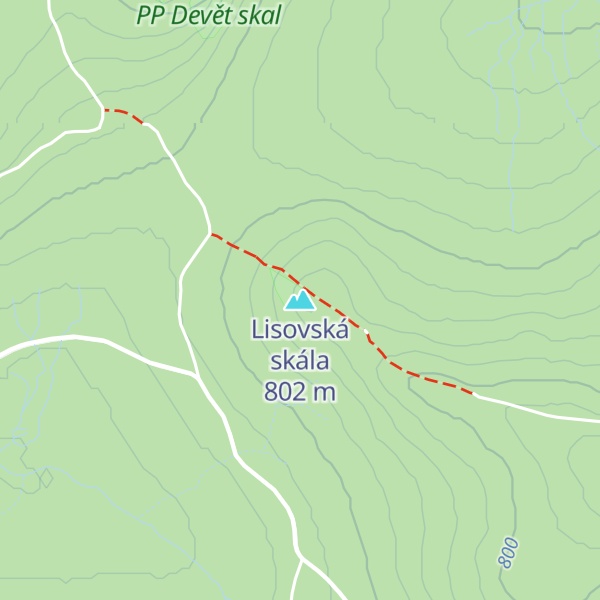 Map of Lisovská skála