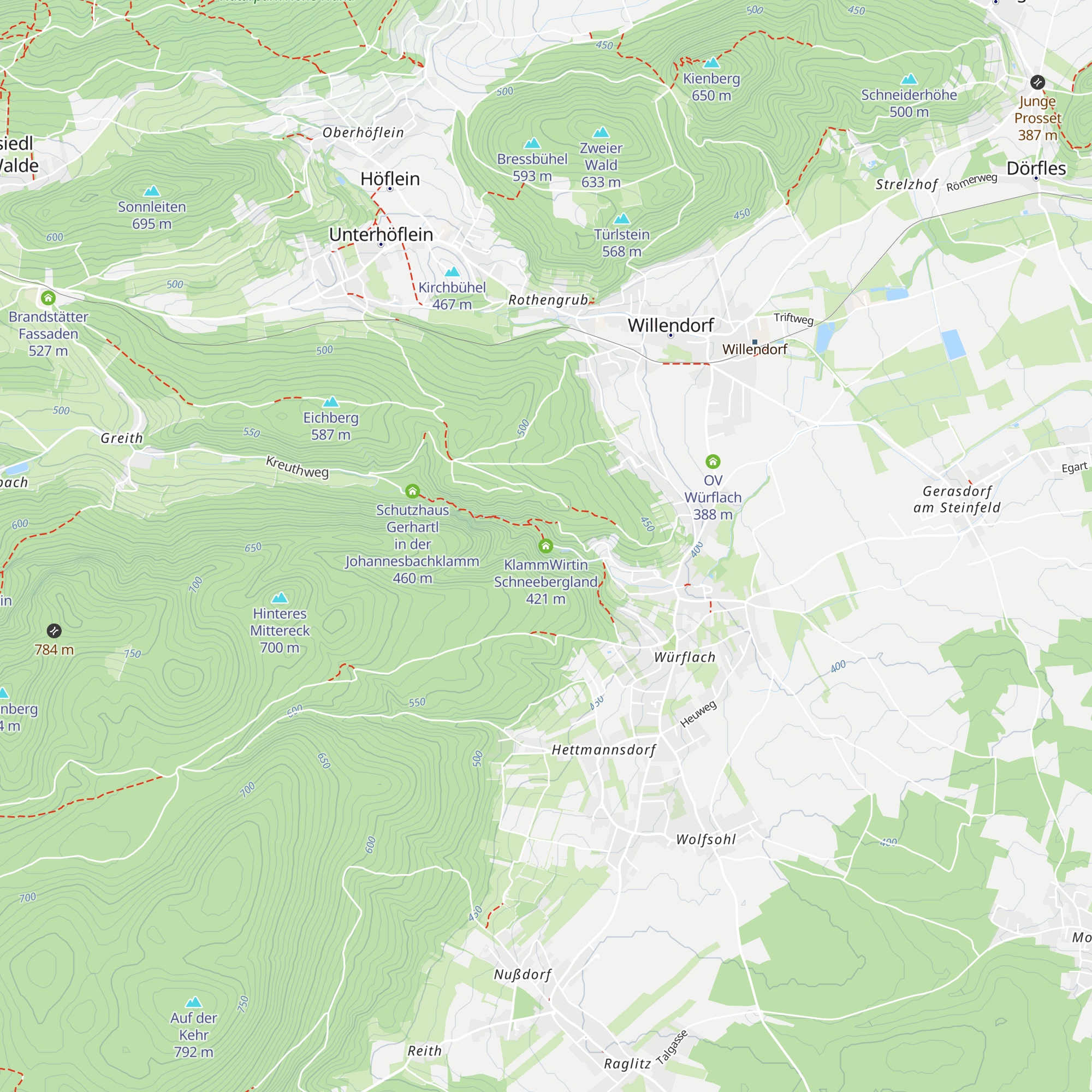 KlammWirtin Schneebergland map