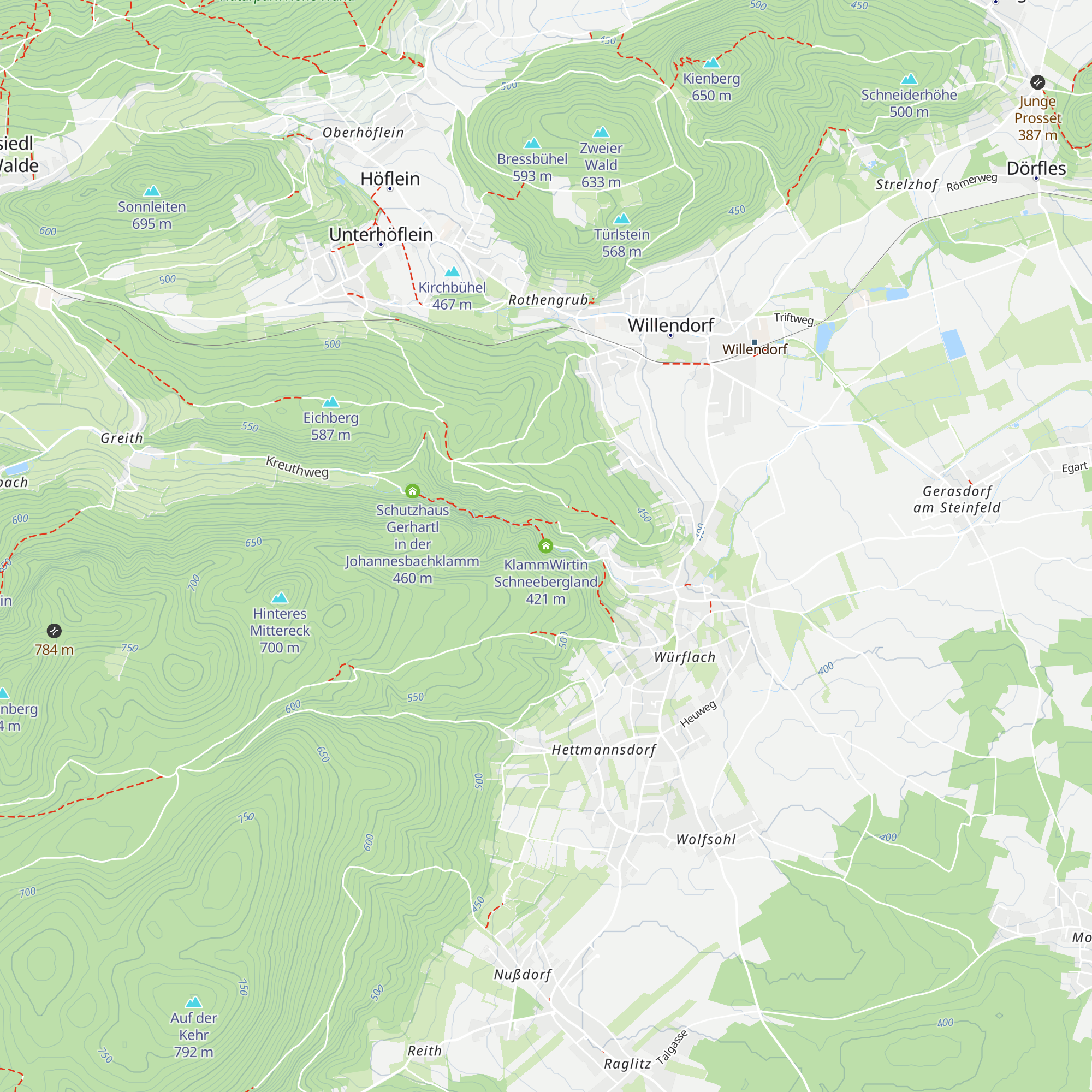 KlammWirtin Schneebergland map