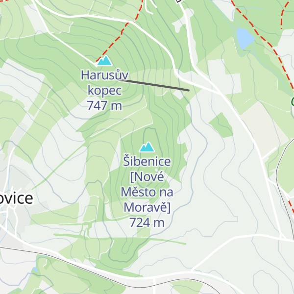 Map of Šibenice [Nové Město na Moravě]