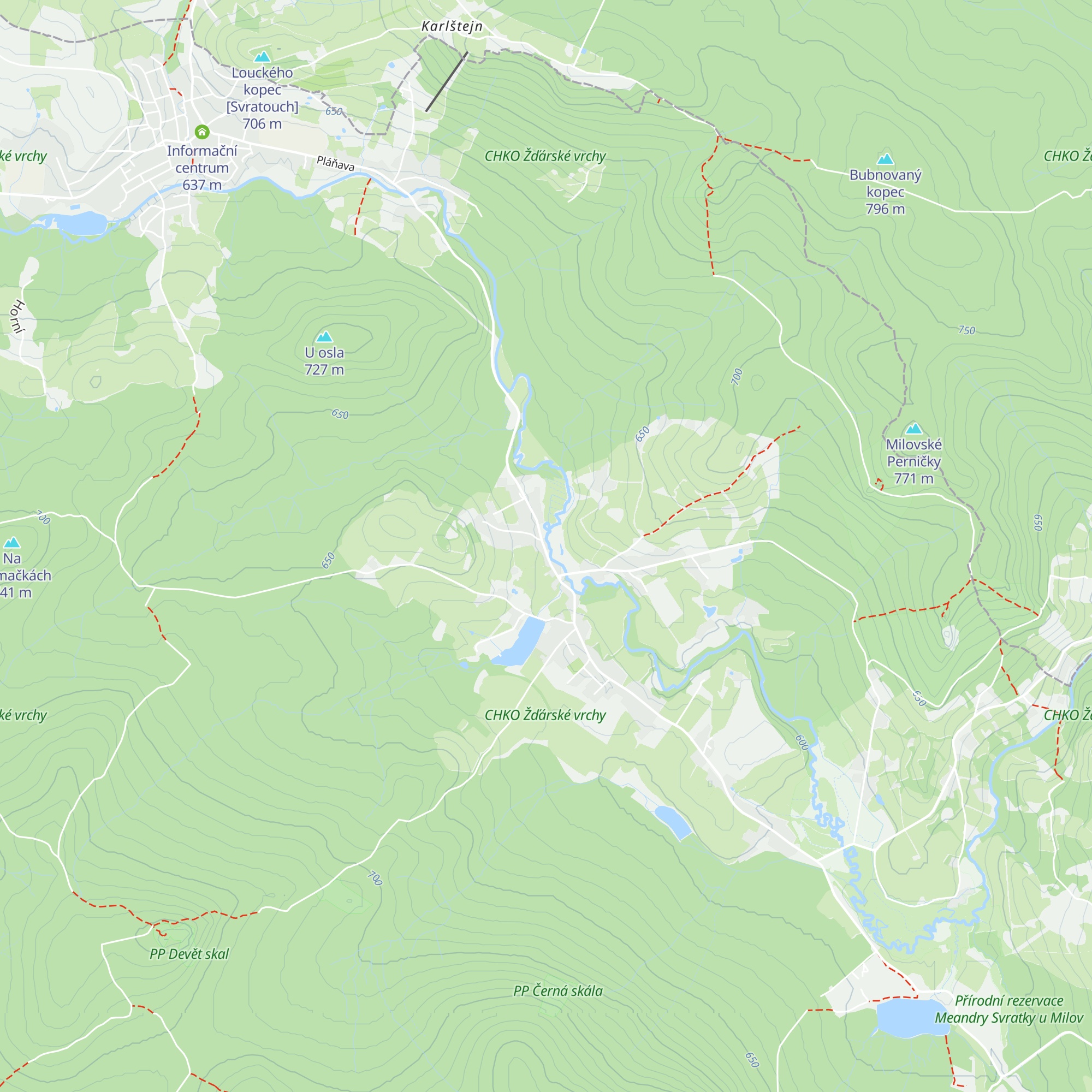 Chata u řeky Svratky map