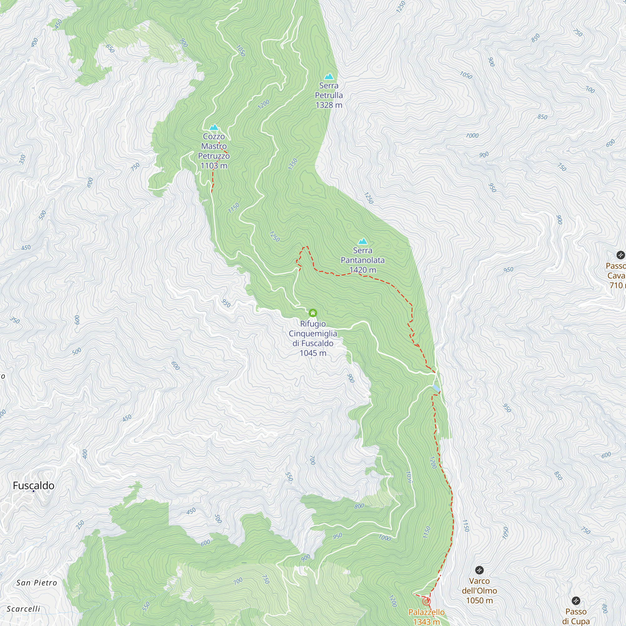 Rifugio Cinquemiglia di Fuscaldo map