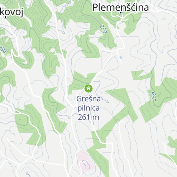 Map of Grešna pilnica