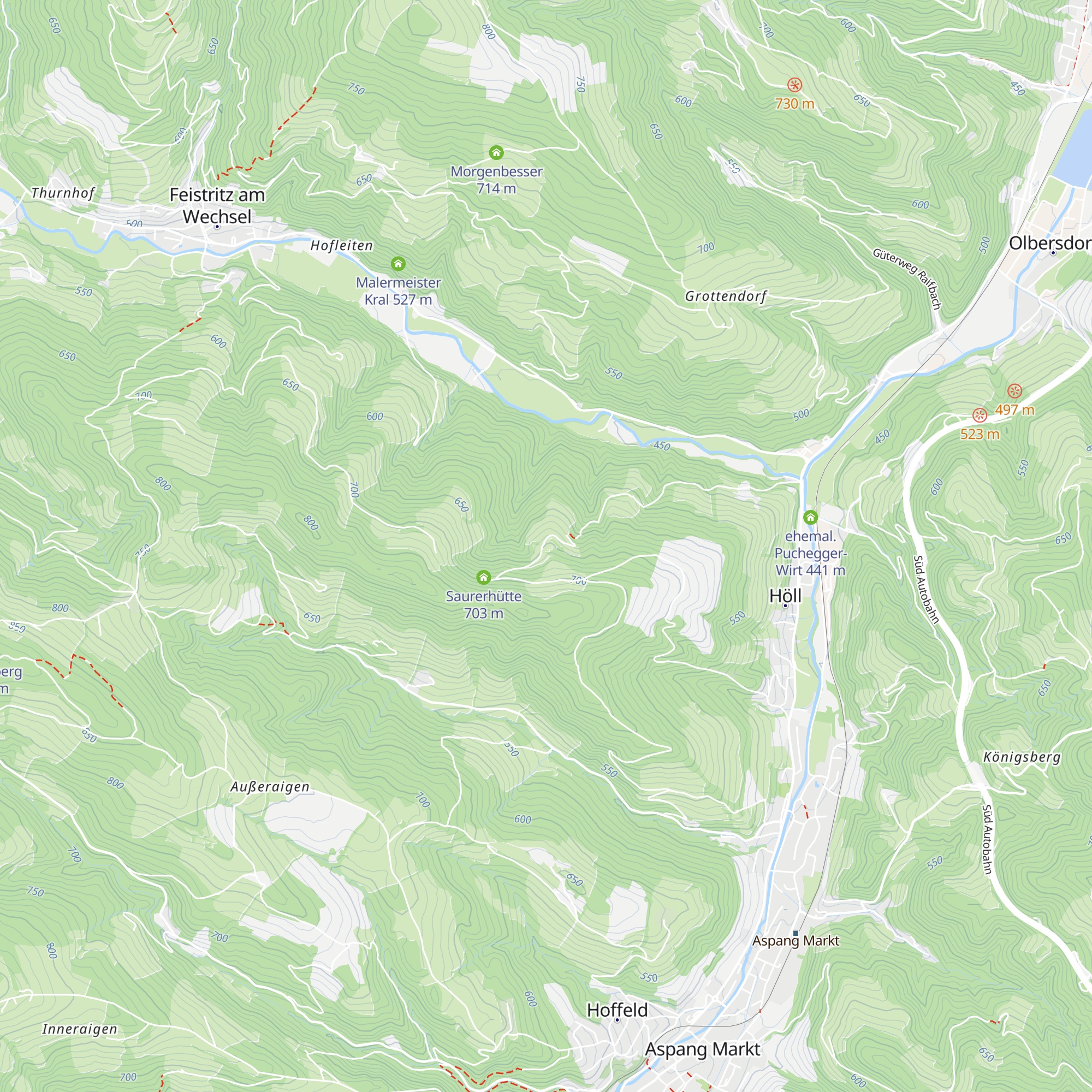 Waldhansl Hütte map