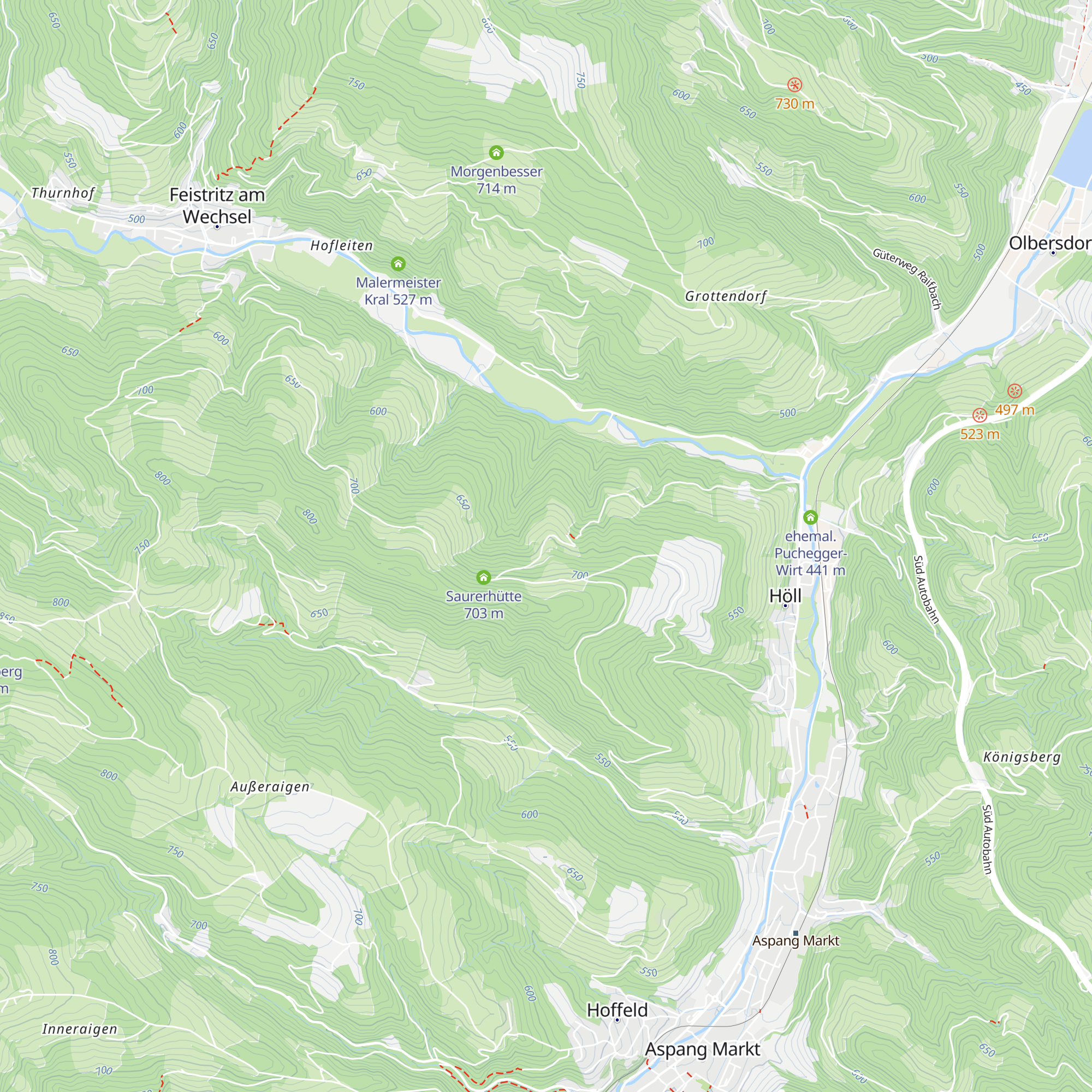 Waldhansl Hütte map