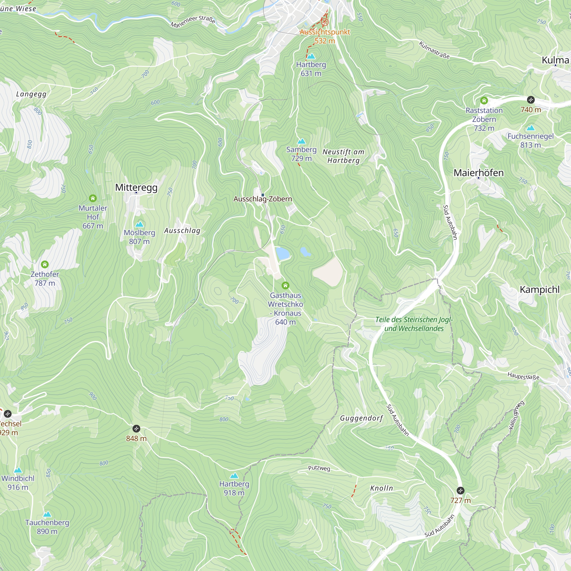 Gasthaus Wretschko - Kronaus map
