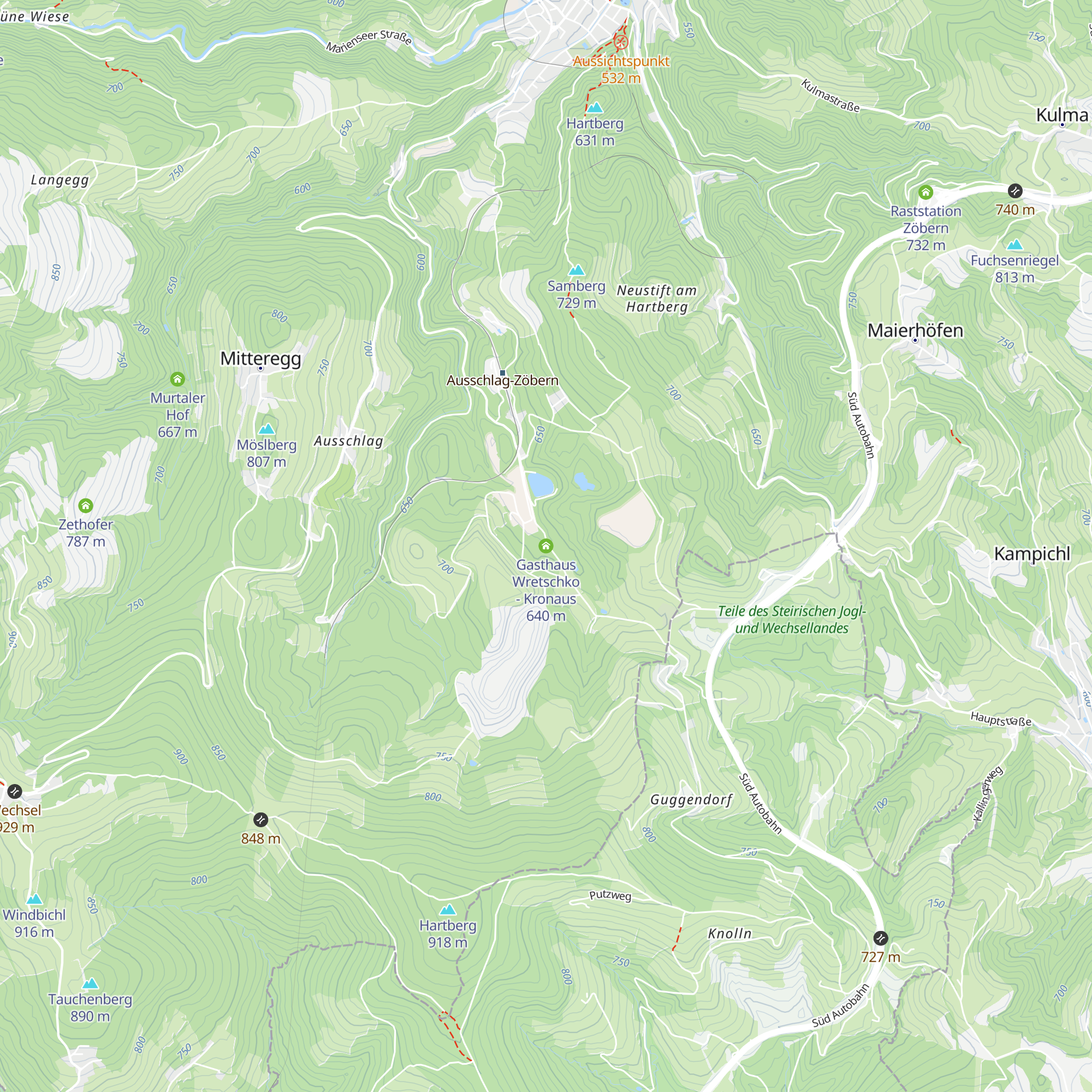 Gasthaus Wretschko - Kronaus map