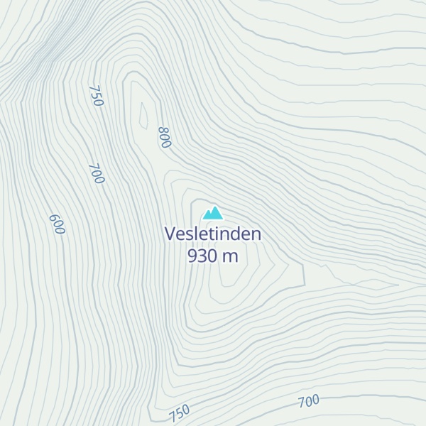 Map of Vesletinden