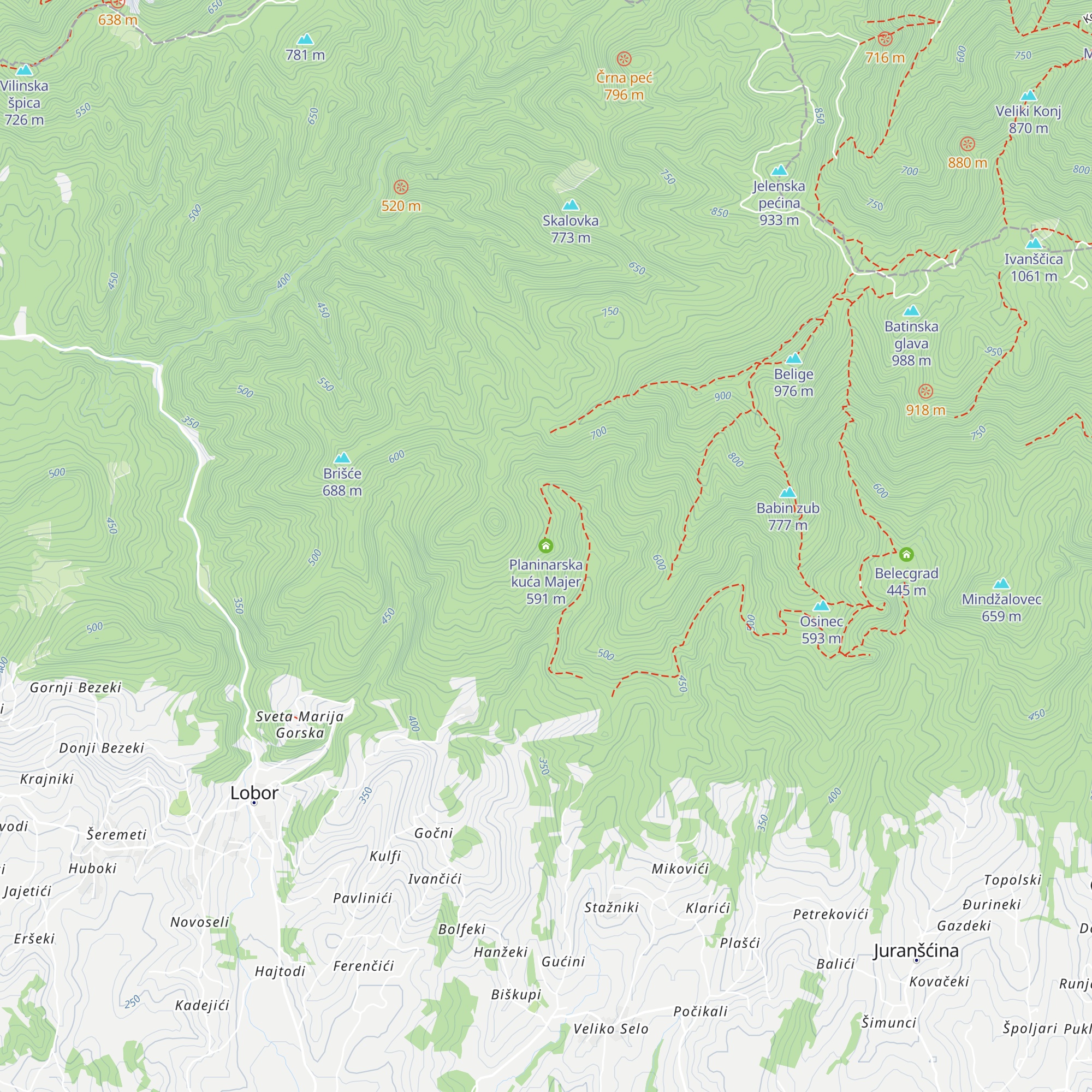 Planinarska kuća Majer map