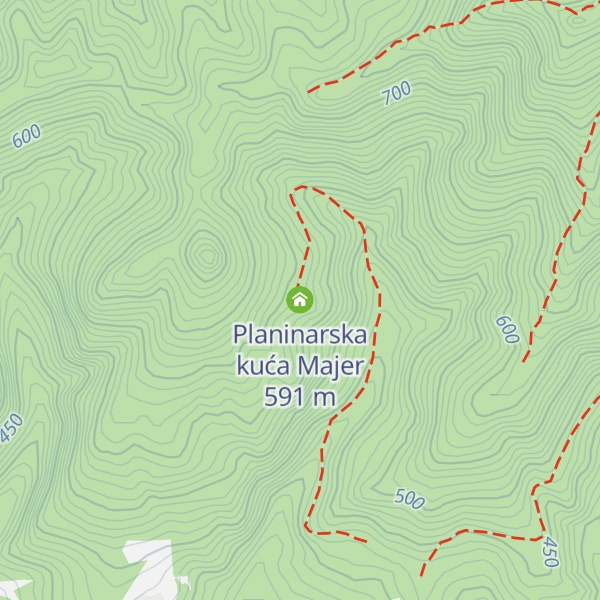 Map of Planinarska kuća Majer
