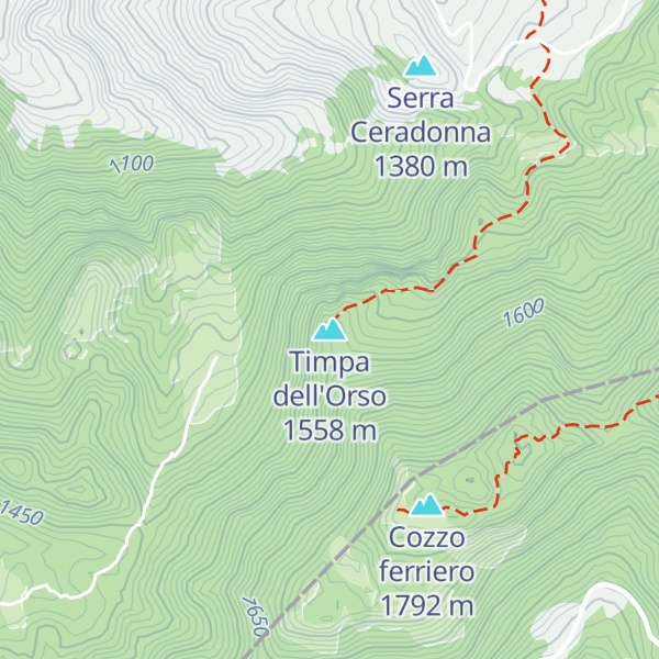 Map of Timpa dell'Orso
