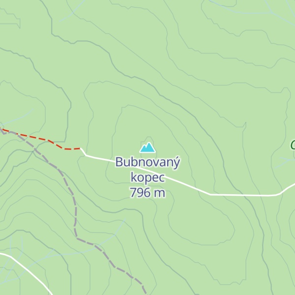 Map of Bubnovaný kopec