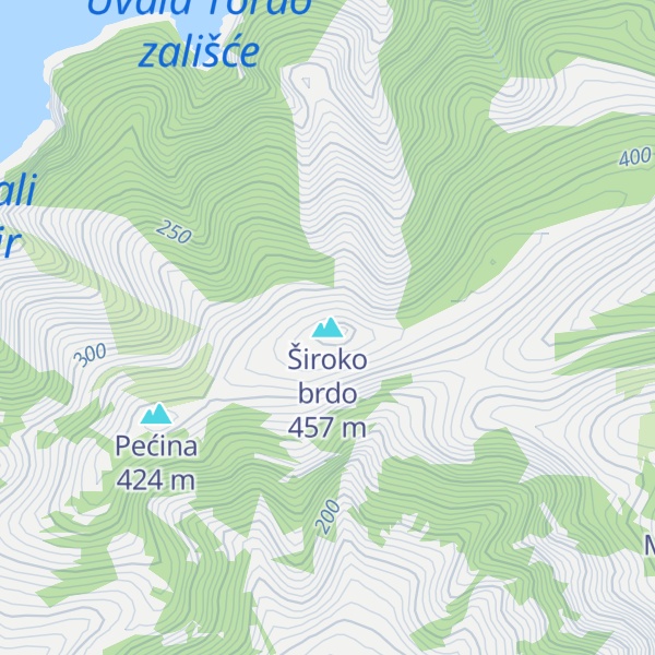 Map of Široko brdo